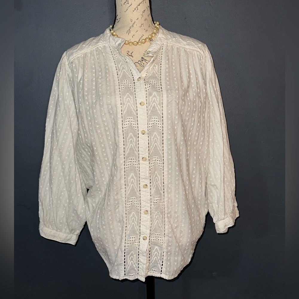 Anthropologie White Blouse - Picture 3 of 7